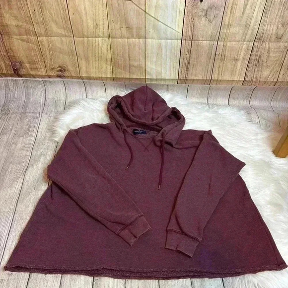 American Eagle Outfitters AE Boxy Washed Out Maroon Hoodie size M - Picture 7 of 10